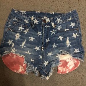 NOBO Destroyed American Flag Shorts